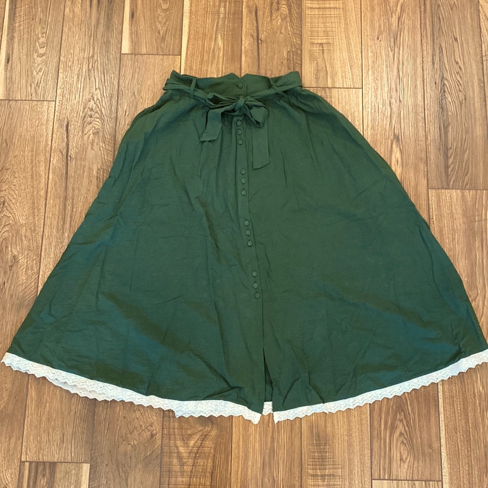 Scarlet Darkness Renaissance Ren Faire Festival Medieval Wench Skirt Large Green